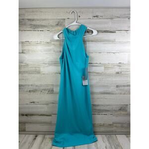 London Times womens 10 turquoise blue sleeveless maxi dress new